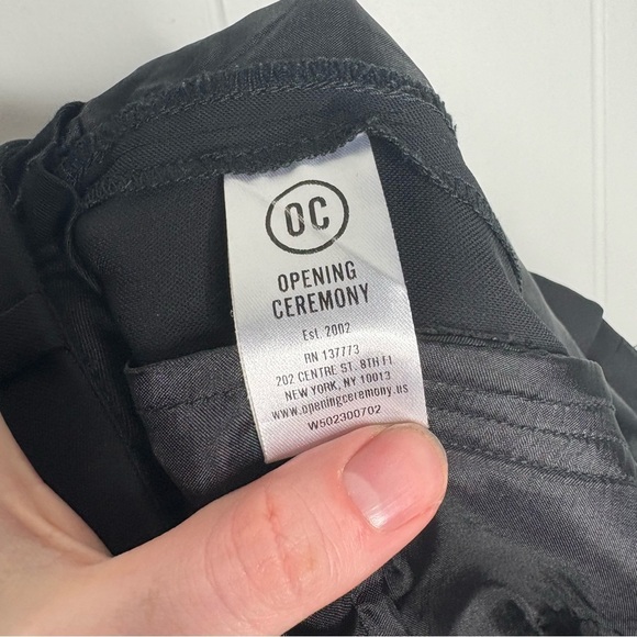 Opening Ceremony Black Trousers Neoprene Stripe Office Business Women’s Size 0 - Picture 8 of 8